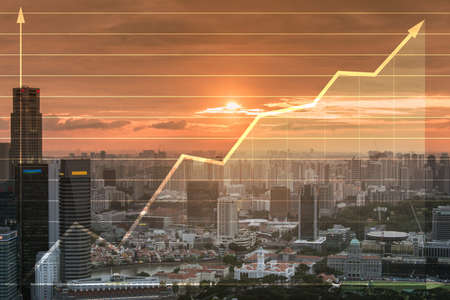 Economic growth concept with chartsの写真素材