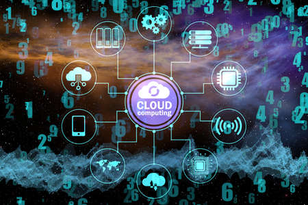 Cloud computing concept - 3d rendering