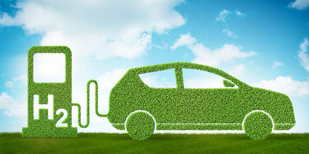 Hydrogen car concept - 3d renderingの写真素材