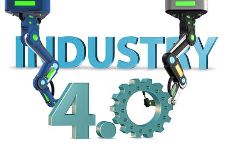 The industry 4.0 concept with various stages - 3d rendering