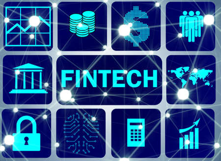 The fintech in financial technology conceptの写真素材