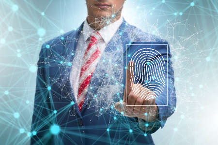 The biometrics security access concept with fingerprint