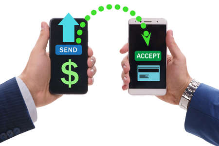 Concept of mobile wallet transfers - 3d rendering