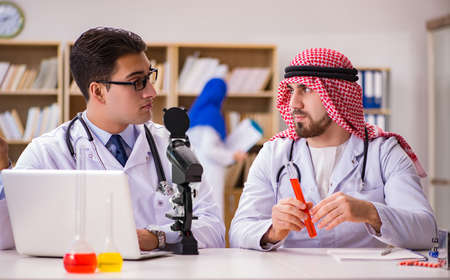 Diversity concept with doctors in hospitalの写真素材