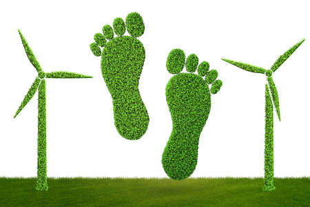 Carbon footprint concept - 3d renderingの写真素材
