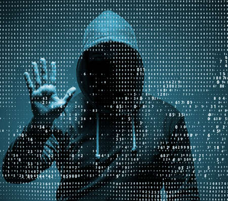 The young hacker in data security concept