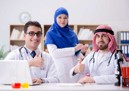 Diversity concept with doctors in hospitalの写真素材