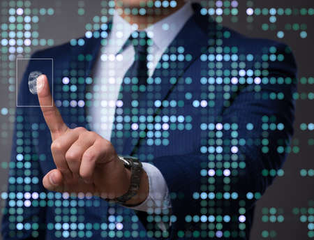 The biometric identification concept with fingerprintsの写真素材