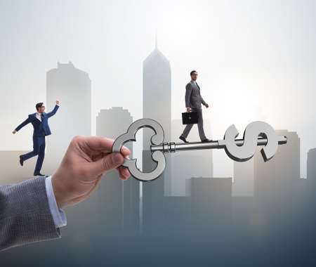 The concept of key to financial success and prosperityの写真素材