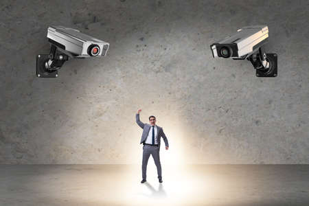 Cameras wathing man in spying concept