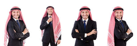 Arab man in confident concept isolated on whiteの写真素材