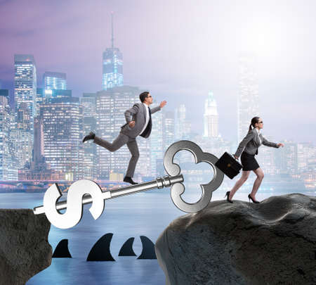 Concept of key to financial success and prosperityの写真素材