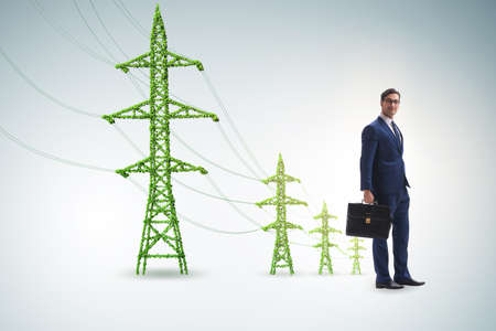 Businessman in green energy conceptの写真素材