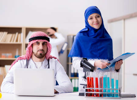 Diversity concept with doctors in hospitalの写真素材