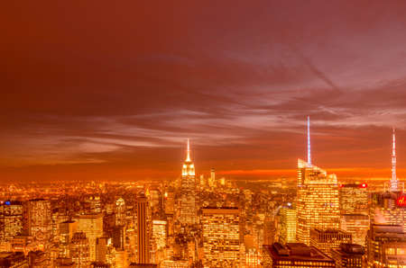 New York - DECEMBER 20, 2013: View of Lower Manhattan on Decembeのeditorial素材