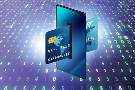 Concept of mobile wallet transfers - 3d rendering
