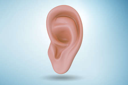 The human ear in medical concept - 3d rendering