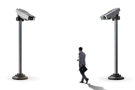 Cameras wathing man in the spying concept