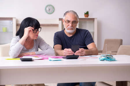 Senior couple discussing financial plans
