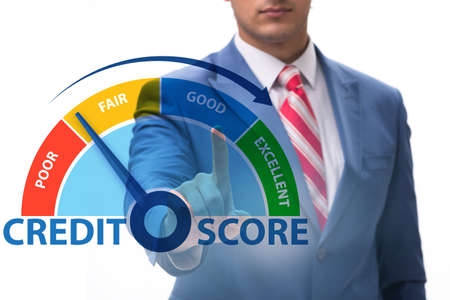 Businessman in credit score conceptの写真素材