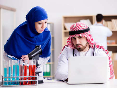 Diversity concept with doctors in hospitalの写真素材