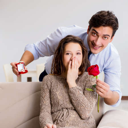Romantic concept with man making marriage proposal