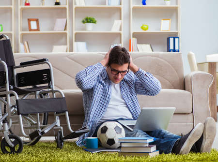 Young student studying at home