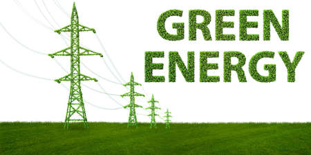 Green and eco energy concept - 3d renderingの写真素材