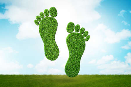 The carbon footprint concept - 3d renderingの写真素材