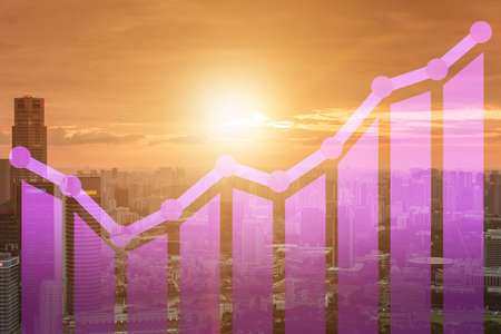 Economic growth concept with charts