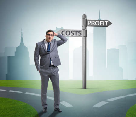 Businessman in difficult choice conceptの写真素材