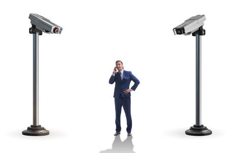 Cameras wathing man in spying conceptの写真素材