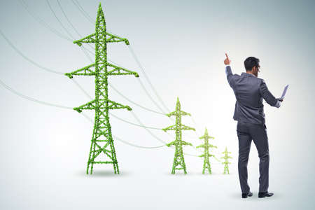 Businessman in the green energy conceptの写真素材