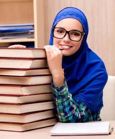 Muslim girl preparing for entry examsの写真素材