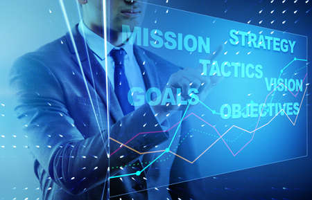 Businessman in strategic planning conceptの写真素材
