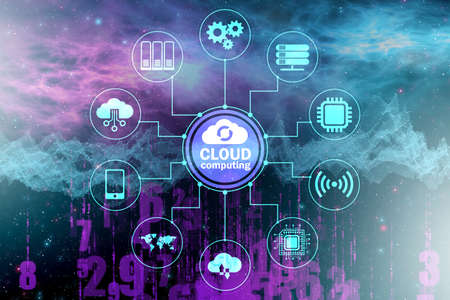 Cloud computing concept - 3d rendering