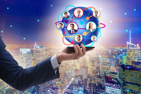 Social networking concept with peopleの写真素材