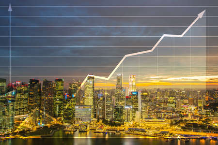 Economic growth concept with charts