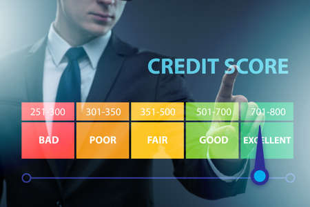 Businessman in credit score conceptの写真素材