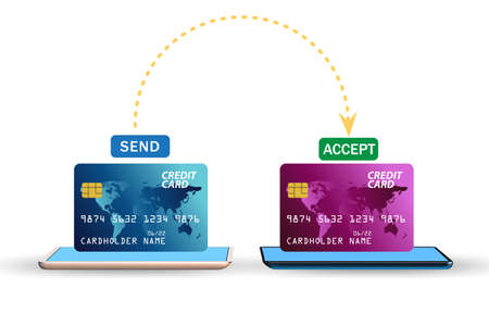 Concept of mobile wallet transfers - 3d rendering