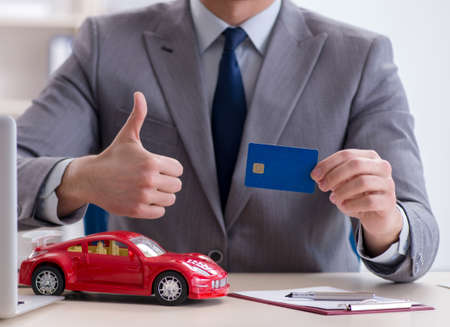 Agent offering car motor insuranceの写真素材