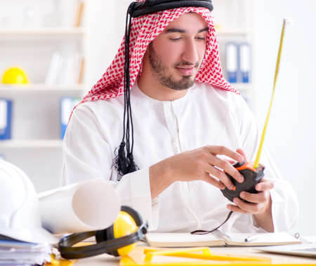 Arab engineer working on new projectの写真素材