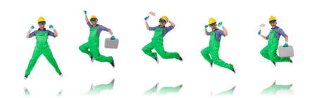 The industrial worker isolated on the white backgroundの写真素材