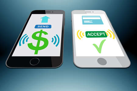 The concept of mobile wallet transfers - 3d rendering