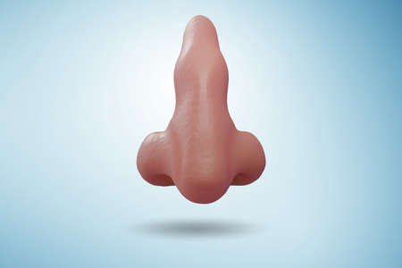 Nose illustration in medical concept - 3d rendering