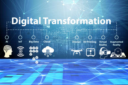 Digital transformation concept - 3d renderingの写真素材