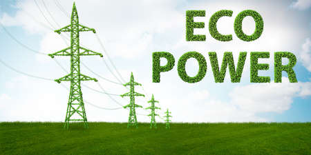 Green energy concept - 3d renderingの写真素材