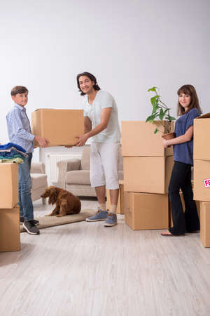 Young family moving to new flat