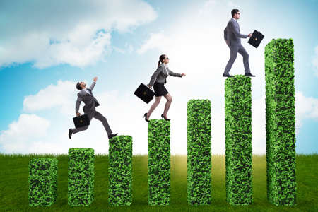 Businessman in the green ecology growth concept