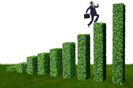 Businessman in the green ecology growth conceptの写真素材